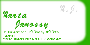 marta janossy business card